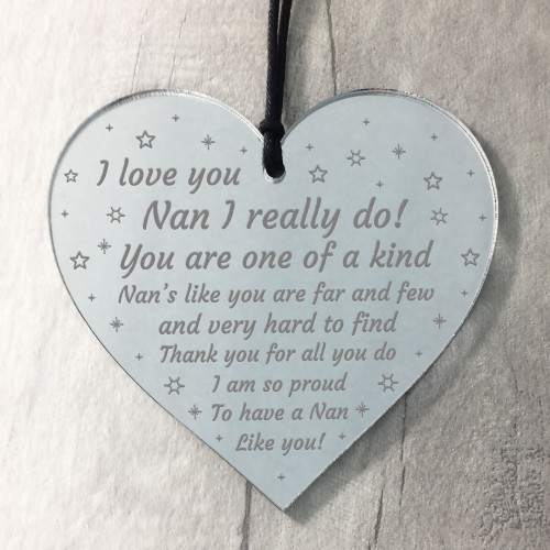 Gift For Nan on Mothers Day Birthday Heart Thank You Gift