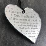 Gift For Nan on Mothers Day Birthday Heart Thank You Gift