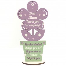 Mum Gift For Mothers Day Birthday Wooden Flower Thank You Gift