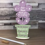 Mum Gift For Mothers Day Birthday Wooden Flower Thank You Gift