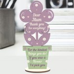 Mum Gift For Mothers Day Birthday Wooden Flower Thank You Gift