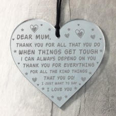Personalised Engraved Mothers Day Heart Sign Mirror Acrylic Gift