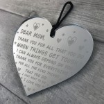Personalised Engraved Mothers Day Heart Sign Mirror Acrylic Gift