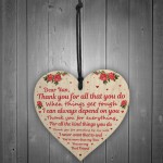 Thank You Gift For Nan Wooden Heart Mothers Day Birthday Gift