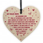 Novelty Mothers Day Gifts For Mum Wooden Heart Keepsake Gift