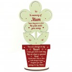 In Memory Of Mum Wooden Flower Memorial Gift For Mothers Dat