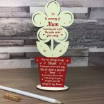 In Memory Of Mum Wooden Flower Memorial Gift For Mothers Dat