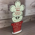 In Memory Of Mum Wooden Flower Memorial Gift For Mothers Dat