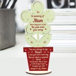 In Memory Of Mum Wooden Flower Memorial Gift For Mothers Dat