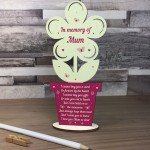 Memorial Gift For Mothers Day Wooden Flower In Memory Of Mum