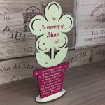 Memorial Gift For Mothers Day Wooden Flower In Memory Of Mum