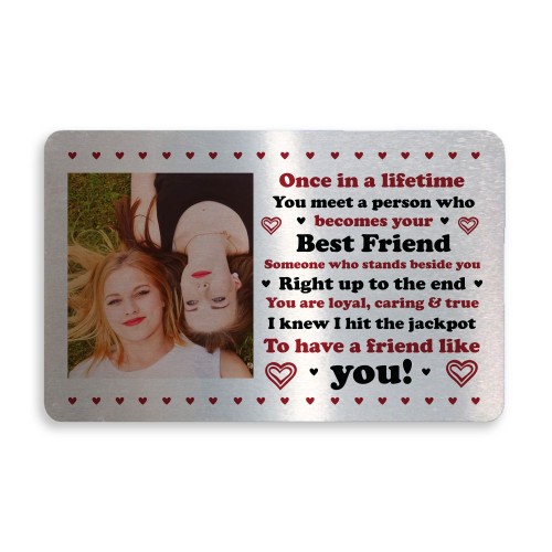 Personalised Metal Photo Gift For Best Friend Novelty Friendship