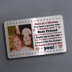 Personalised Metal Photo Gift For Best Friend Novelty Friendship