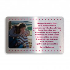 Mum Gift For Mothers Day Personalised Photo Wallet Card Gift