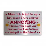 Funny Gift For Mum Metal Wallet Card Insert Birthday Gift