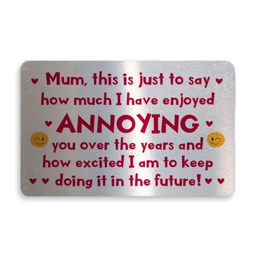 Funny Gift For Mum Metal Wallet Card Insert Birthday Gift