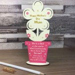 Mum Mummy Gift From Son Daughter Wooden Flower Mothers Day Gift