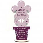 Best Mum Gift For Mothers Day Birthday Wood Flower Daughter Son