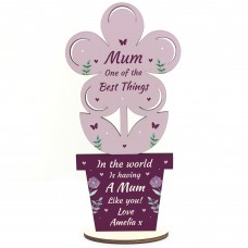 Best Mum Gift For Mothers Day Birthday Wood Flower Daughter Son