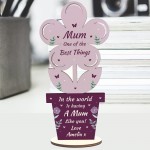 Best Mum Gift For Mothers Day Birthday Wood Flower Daughter Son