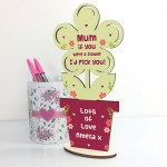 Personalised Wooden Flower Keepsake For Mum Mummy Birthday