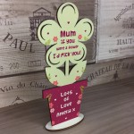 Personalised Wooden Flower Keepsake For Mum Mummy Birthday