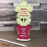 Personalised Gifts For Nana Nan Novelty Wooden Flower Birthday