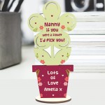 Personalised Nanny Gift Novelty Wooden Flower Birthday Gifts