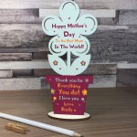 Love You Mum Gift For Mothers Day Wood Flower Bespoke Gift