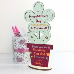 Love You Mum Gift For Mothers Day Wood Flower Bespoke Gift