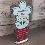 Love You Mum Gift For Mothers Day Wood Flower Bespoke Gift