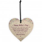 Thank You Gift For Mum Mothers Day Gift Wood Heart Daughter Son