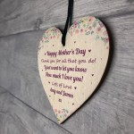 Thank You Gift For Mum Mothers Day Gift Wood Heart Daughter Son