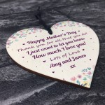 Thank You Gift For Mum Mothers Day Gift Wood Heart Daughter Son