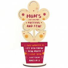Personalised Mothers Day Gift Bespoke Wooden Flower Quirky Gift