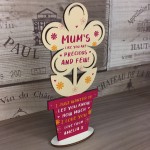 Personalised Mothers Day Gift Bespoke Wooden Flower Quirky Gift