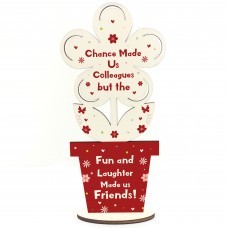 Chance Made Us Colleagues Gift Wood Flower Gift For Colleague