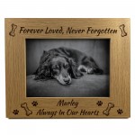 Personalised Pet Dog Memorial 7x5 Wood Photo Frame Dog Memorial