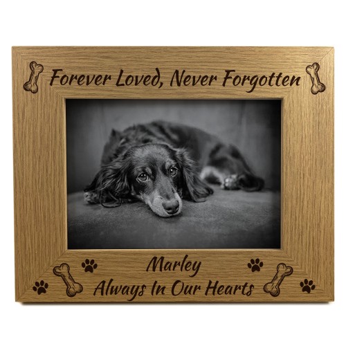 Personalised Pet Dog Memorial 7x5 Wood Photo Frame Dog Memorial