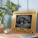 Personalised Pet Dog Memorial 7x5 Wood Photo Frame Dog Memorial