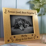 Personalised Pet Dog Memorial 7x5 Wood Photo Frame Dog Memorial