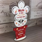 Personalised Gift For Mum Mummy Wood Flower Birthday Mothers Day