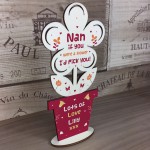 Personalised Gift For Nan Nanny Wood Flower Birthday Mothers Day