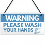 Warning Sign Please Wash Your Hands Bathroom Toilet Sign