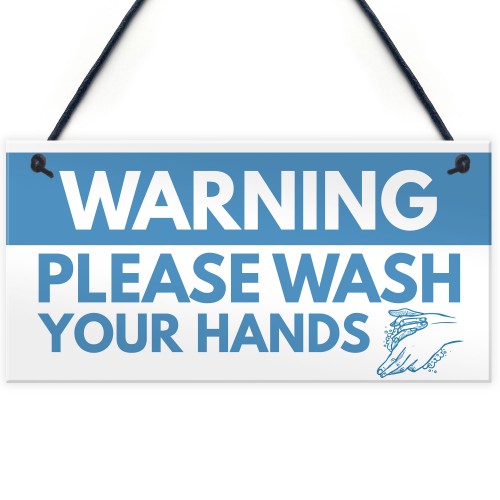 Warning Sign Please Wash Your Hands Bathroom Toilet Sign