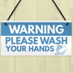 Warning Sign Please Wash Your Hands Bathroom Toilet Sign