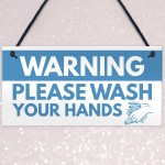 Warning Sign Please Wash Your Hands Bathroom Toilet Sign