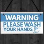 Warning Sign Please Wash Your Hands Bathroom Toilet Sign