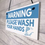 Warning Sign Please Wash Your Hands Bathroom Toilet Sign