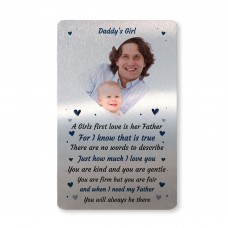 Gift For Daddy Personalised Metal Card Fathers Day Daddys Girl